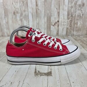 Converse Chuck Taylor All Star Low Top Red Canvas Sneakers M9696 Womens 7.5